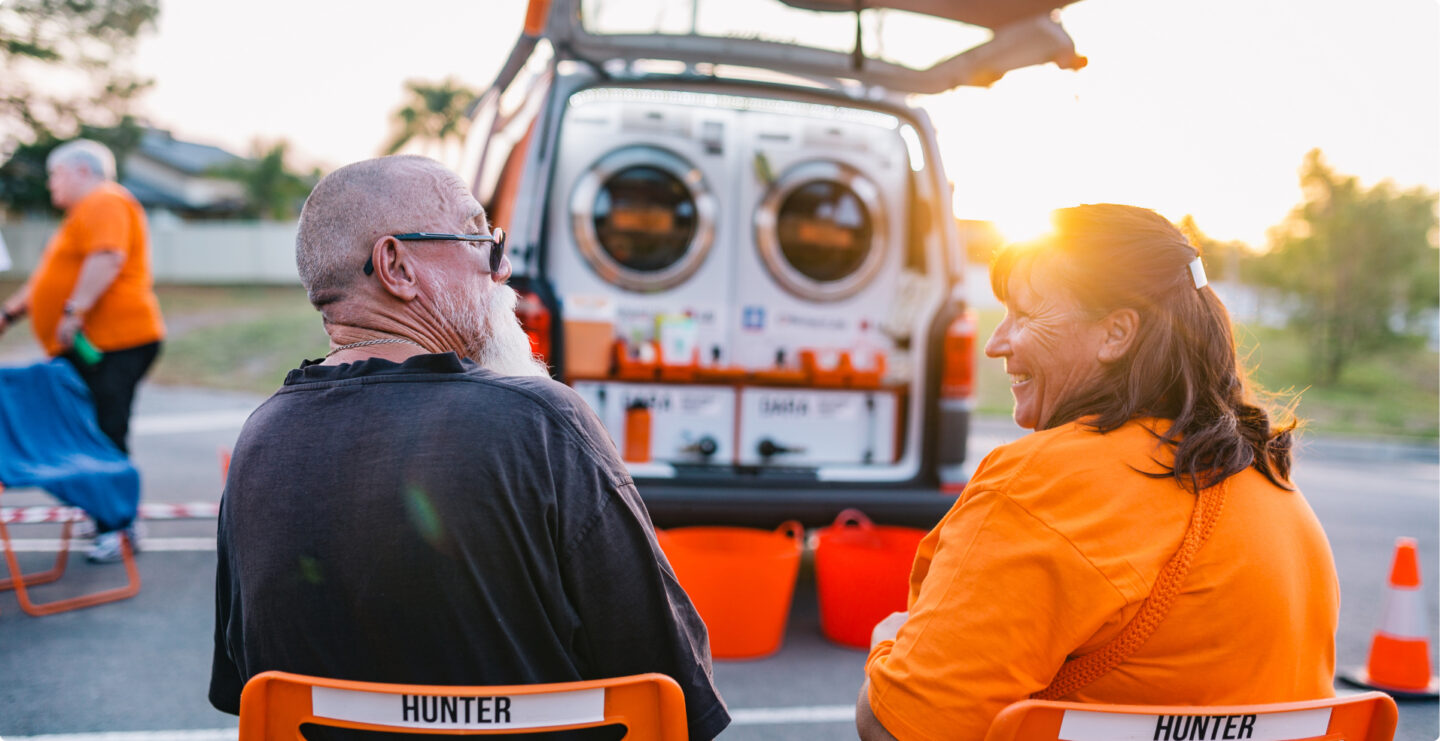 Orange Sky volunteers together on shift